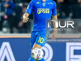 Jacopo Fazzini of Empoli FC during the Serie A Enilive match between Empoli FC and FC Internazionale at Stadio Carlo Castellani on October 3...