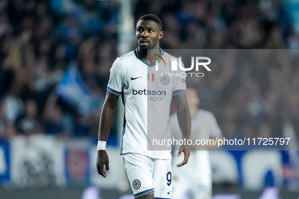 Marcus Thuram of FC Internazionale looks on during the Serie A Enilive match between Empoli FC and FC Internazionale at Stadio Carlo Castell...