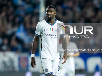 Marcus Thuram of FC Internazionale looks on during the Serie A Enilive match between Empoli FC and FC Internazionale at Stadio Carlo Castell...