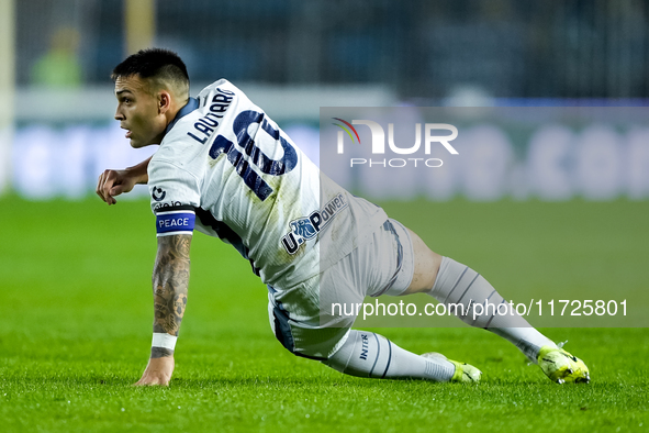 Lautaro Martinez of FC Internazionale looks on during the Serie A Enilive match between Empoli FC and FC Internazionale at Stadio Carlo Cast...