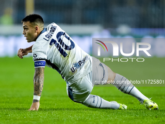 Lautaro Martinez of FC Internazionale looks on during the Serie A Enilive match between Empoli FC and FC Internazionale at Stadio Carlo Cast...