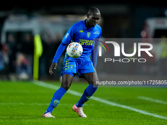 Emmanuel Gyasi of Empoli FC during the Serie A Enilive match between Empoli FC and FC Internazionale at Stadio Carlo Castellani on October 3...