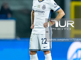 Henrikh Mkhitaryan of FC Internazionale looks on during the Serie A Enilive match between Empoli FC and FC Internazionale at Stadio Carlo Ca...