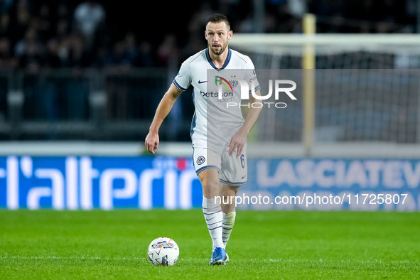 Stefan de Vrij of FC Internazionale during the Serie A Enilive match between Empoli FC and FC Internazionale at Stadio Carlo Castellani on O...