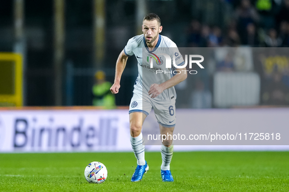 Stefan de Vrij of FC Internazionale during the Serie A Enilive match between Empoli FC and FC Internazionale at Stadio Carlo Castellani on O...