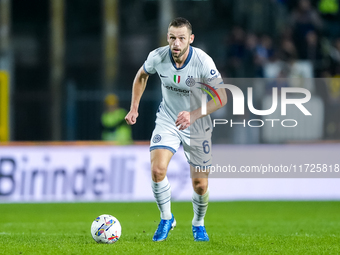 Stefan de Vrij of FC Internazionale during the Serie A Enilive match between Empoli FC and FC Internazionale at Stadio Carlo Castellani on O...