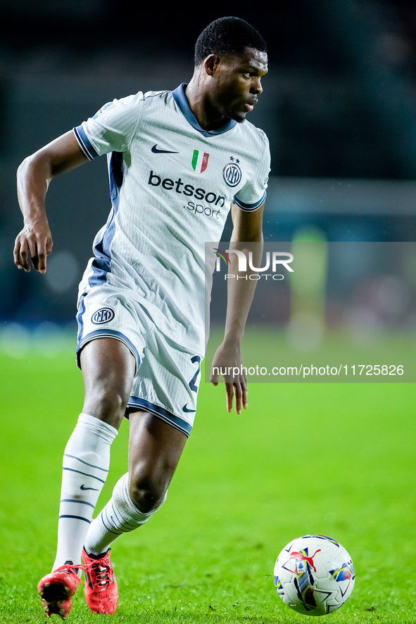 Denzel Dumfries of FC Internazionale during the Serie A Enilive match between Empoli FC and FC Internazionale at Stadio Carlo Castellani on...