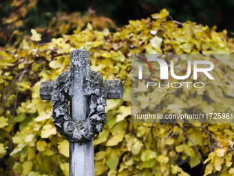 A view of the Rakowicki Cemetery a day ahead of the All Saints Day in Krakow, Poland on October 31, 2024. (