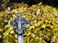 A view of the Rakowicki Cemetery a day ahead of the All Saints Day in Krakow, Poland on October 31, 2024. (