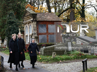 Nuns walk at the Rakowicki Cemetery a day ahead of the All Saints Day in Krakow, Poland on October 31, 2024. (