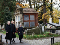 Nuns walk at the Rakowicki Cemetery a day ahead of the All Saints Day in Krakow, Poland on October 31, 2024. (