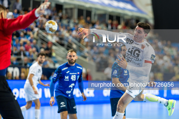 Ludovic Fabregas  is playing during the match EHF Champions League Men match between  Orlen Wisla Plock and Veszprem HC in Plock, Poland on...