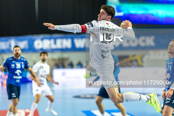 Ludovic Fabregas  is playing during the match EHF Champions League Men match between  Orlen Wisla Plock and Veszprem HC in Plock, Poland on...