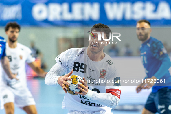 Ludovic Fabregas  is playing during the match EHF Champions League Men match between  Orlen Wisla Plock and Veszprem HC in Plock, Poland on...