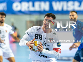 Ludovic Fabregas  is playing during the match EHF Champions League Men match between  Orlen Wisla Plock and Veszprem HC in Plock, Poland on...