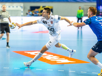 Sergei Mark Kosorotov  is playing during the match EHF Champions League Men match between  Orlen Wisla Plock and Veszprem HC in Plock, Polan...