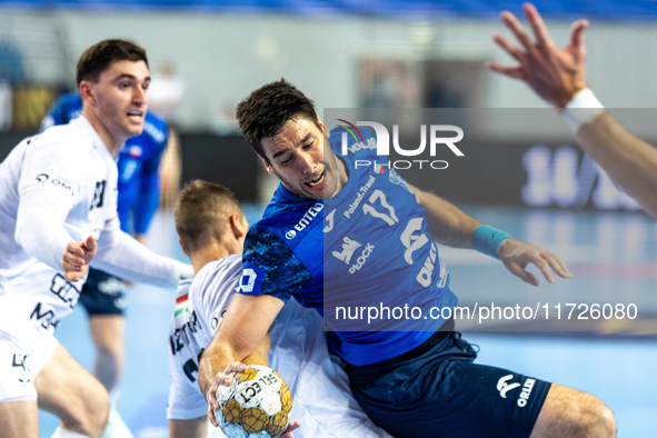 Abel Serdio Guntin  is playing during the match EHF Champions League Men match between  Orlen Wisla Plock and Veszprem HC in Plock, Poland o...