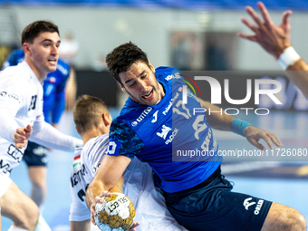 Abel Serdio Guntin  is playing during the match EHF Champions League Men match between  Orlen Wisla Plock and Veszprem HC in Plock, Poland o...