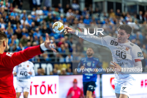 Ludovic Fabregas  is playing during the match EHF Champions League Men match between  Orlen Wisla Plock and Veszprem HC in Plock, Poland on...