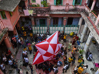 People release paper lanterns in celebration of the Diwali festival, promoting an eco-friendly celebration of Diwali in Kolkata, India, on O...