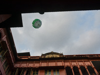 People release paper lanterns in celebration of the Diwali festival, promoting an eco-friendly celebration of Diwali in Kolkata, India, on O...