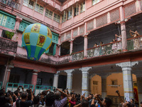 People release paper lanterns in celebration of the Diwali festival, promoting an eco-friendly celebration of Diwali in Kolkata, India, on O...