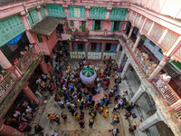 People release paper lanterns in celebration of the Diwali festival, promoting an eco-friendly celebration of Diwali in Kolkata, India, on O...