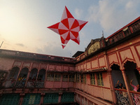 People release paper lanterns in celebration of the Diwali festival, promoting an eco-friendly celebration of Diwali in Kolkata, India, on O...