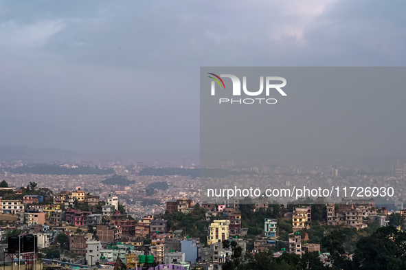 The air pollution level increases significantly in Kathmandu, Nepal, on October 31, 2024. 