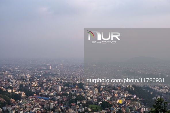 The air pollution level increases significantly in Kathmandu, Nepal, on October 31, 2024. 