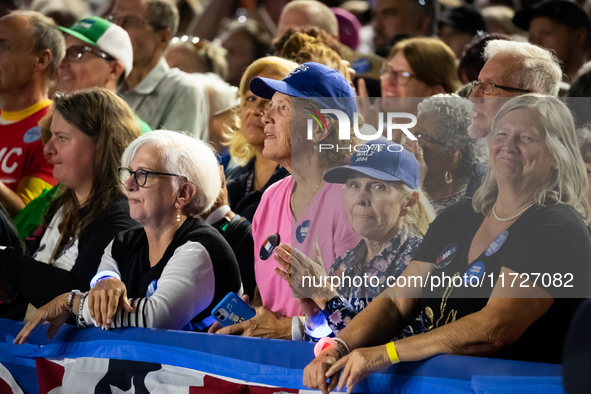 Pennsylvania voters attend a get out the vote rally featuring Vice President Kamala Harris in Harrisburg, PA, on October 30, 2024.  Harris a...