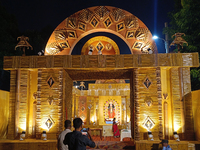 A Puja Pandal is seen on the occasion of 'Diwali', the Hindu festival of lights, in Siliguri, India, on October 31, 2024. (