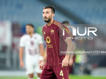 Bryan Cristante of AS Roma looks on during the Serie A Enilive match between Empoli FC and FC Internazionale at Stadio Carlo Castellani on O...