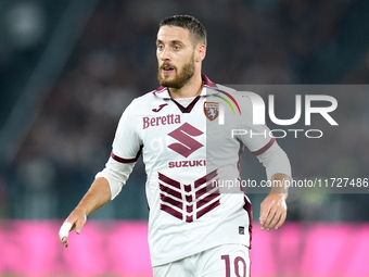 Nikola Vlasic of Torino FC looks on during the Serie A Enilive match between Empoli FC and FC Internazionale at Stadio Carlo Castellani on O...