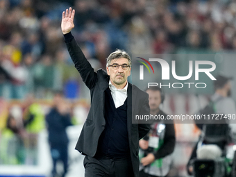 Ivan Juric head coach of AS Roma gestures during the Serie A Enilive match between Empoli FC and FC Internazionale at Stadio Carlo Castellan...