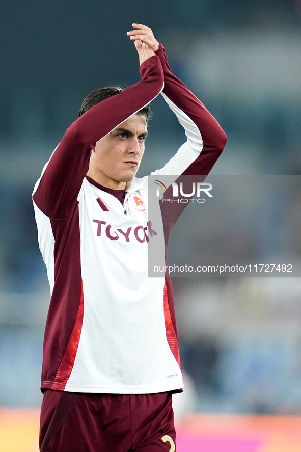 Paulo Dybala of AS Roma greets the fans during the Serie A Enilive match between Empoli FC and FC Internazionale at Stadio Carlo Castellani...