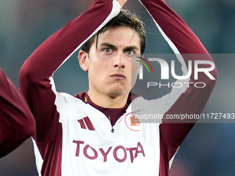 Paulo Dybala of AS Roma greets the fans during the Serie A Enilive match between Empoli FC and FC Internazionale at Stadio Carlo Castellani...