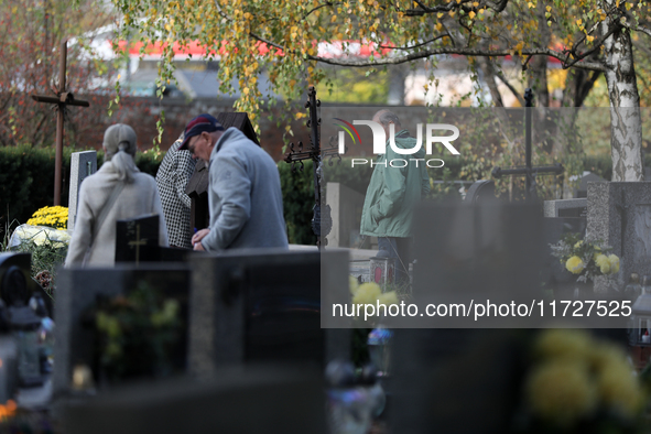 Rakowicki Cemetery undergoes preparations for All Saints' Day on October 30, 2024, in Krakow, Poland. November 1 is celebrated in Catholicis...