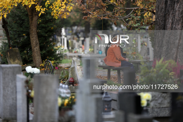 Rakowicki Cemetery undergoes preparations for All Saints' Day on October 30, 2024, in Krakow, Poland. November 1 is celebrated in Catholicis...