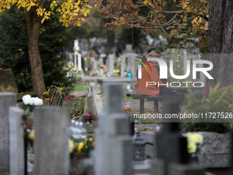 Rakowicki Cemetery undergoes preparations for All Saints' Day on October 30, 2024, in Krakow, Poland. November 1 is celebrated in Catholicis...