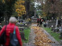 Rakowicki Cemetery undergoes preparations for All Saints' Day on October 30, 2024, in Krakow, Poland. November 1 is celebrated in Catholicis...