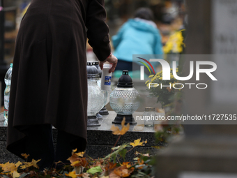 Rakowicki Cemetery undergoes preparations for All Saints' Day on October 30, 2024, in Krakow, Poland. November 1 is celebrated in Catholicis...