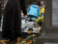 Rakowicki Cemetery undergoes preparations for All Saints' Day on October 30, 2024, in Krakow, Poland. November 1 is celebrated in Catholicis...