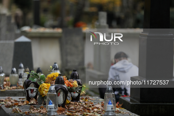 Rakowicki Cemetery undergoes preparations for All Saints' Day on October 30, 2024, in Krakow, Poland. November 1 is celebrated in Catholicis...