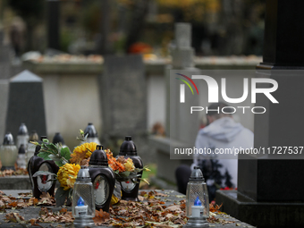 Rakowicki Cemetery undergoes preparations for All Saints' Day on October 30, 2024, in Krakow, Poland. November 1 is celebrated in Catholicis...