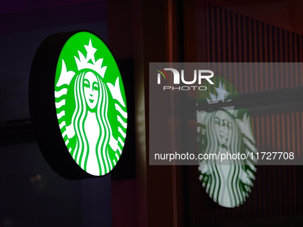 A Starbucks store is seen in Yichang, Hubei province, China, on October 31, 2024. Coffee company Starbucks reports revenue of $9.07 billion...