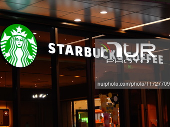 A Starbucks store is seen in Yichang, Hubei province, China, on October 31, 2024. Coffee company Starbucks reports revenue of $9.07 billion...