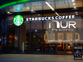 A Starbucks store is seen in Yichang, Hubei province, China, on October 31, 2024. Coffee company Starbucks reports revenue of $9.07 billion...