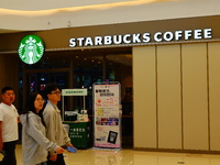 A Starbucks store is seen in Yichang, Hubei province, China, on October 31, 2024. Coffee company Starbucks reports revenue of $9.07 billion...