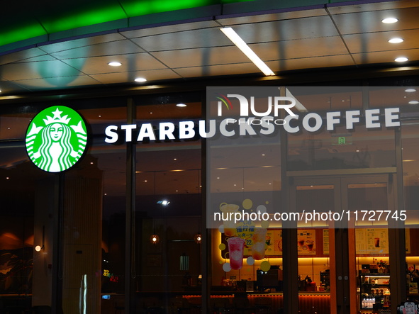 A Starbucks store is seen in Yichang, Hubei province, China, on October 31, 2024. Coffee company Starbucks reports revenue of $9.07 billion...